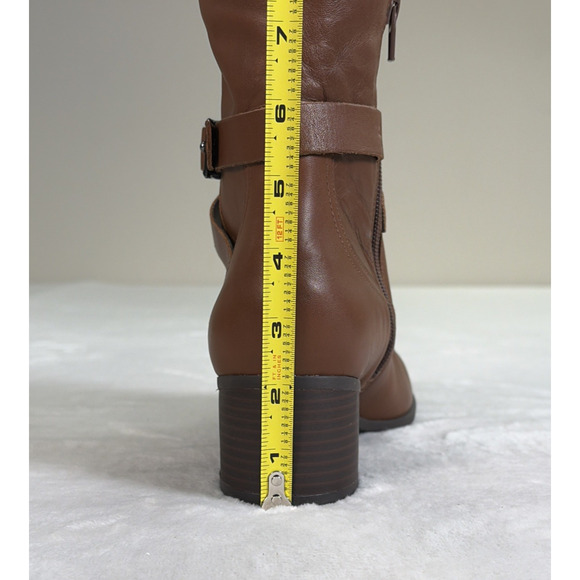 NWOT Naturalizer Denny Over-The-Knee Womens 9.5M Brown Leather Boot Bnfts Chrty - Picture 11 of 16